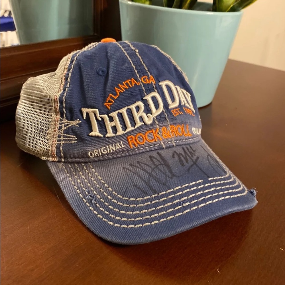 Third Day signed baseball hat